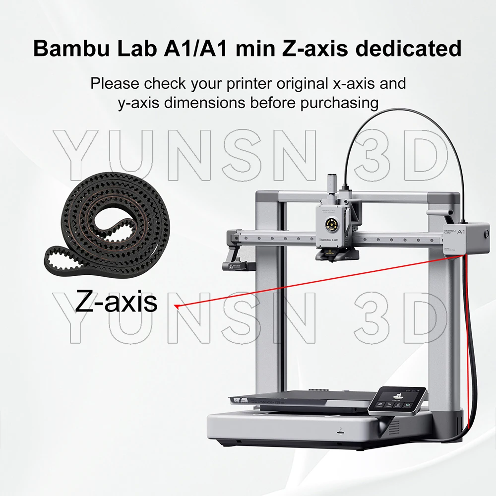 For Bambu Lab A1/A1 Mini Y Z-Axis Belt Synchronous Wear Resistance Belt 6mm/9mm For Bambulab A1 Mini 3D Printer Replacement Part