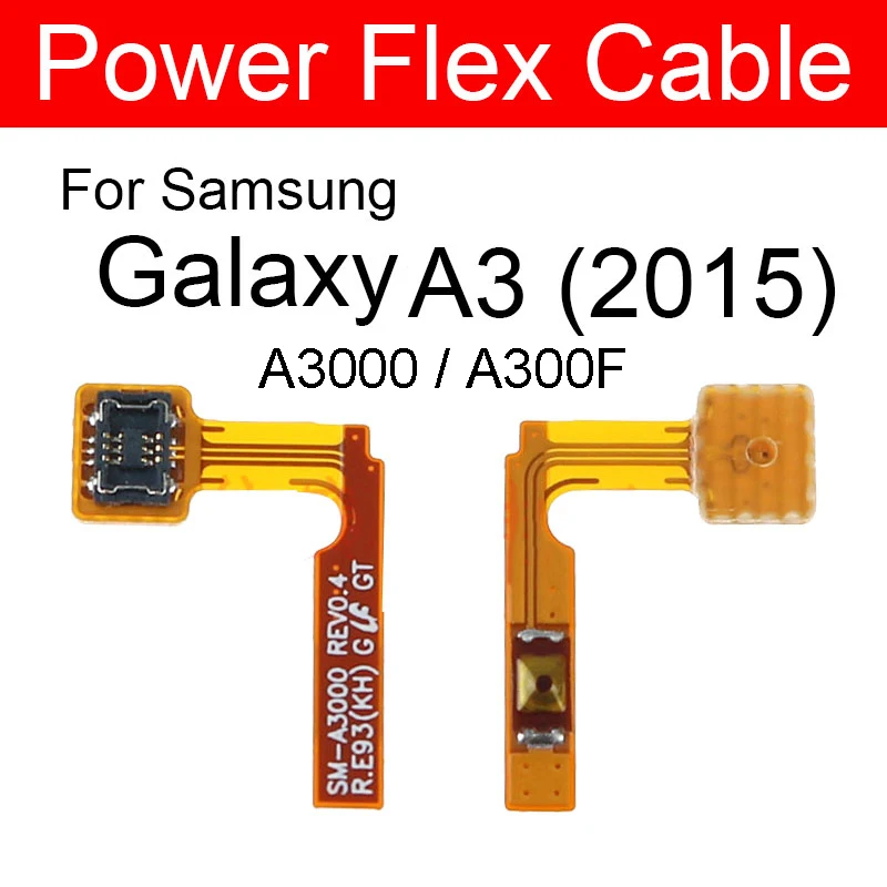 Power Flex Cable For Samsung Galaxy A3 A5 A7 2015 A3000 A300F SM-A500FU A500 A500F SM-A700 A7000 On/off  Side Key Flex Ribbon