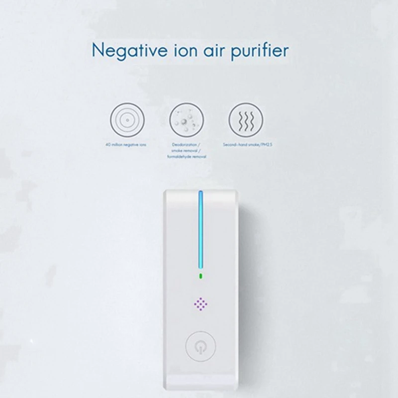 2PCS Plug In Air Purifier For Home Cleaner Mini Air Ionizer To Remove Smoke Deodorizer Air Freshener