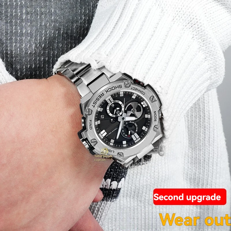 أشرطة ساعات من الفولاذ المقاوم للصدأ عالية الجودة للرجال - متوافقة تمامًا مع Casio GST - B100/S120/W300/S310/S300