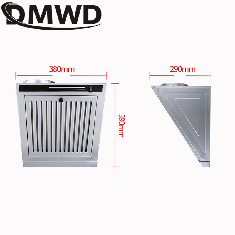 DMWD Mini Side Suction Range Hood Kitchen Oil Smoke Exhauster Cleaner Ventilator Cooker Hoods Exhaust Fan Lampblack Machine EU