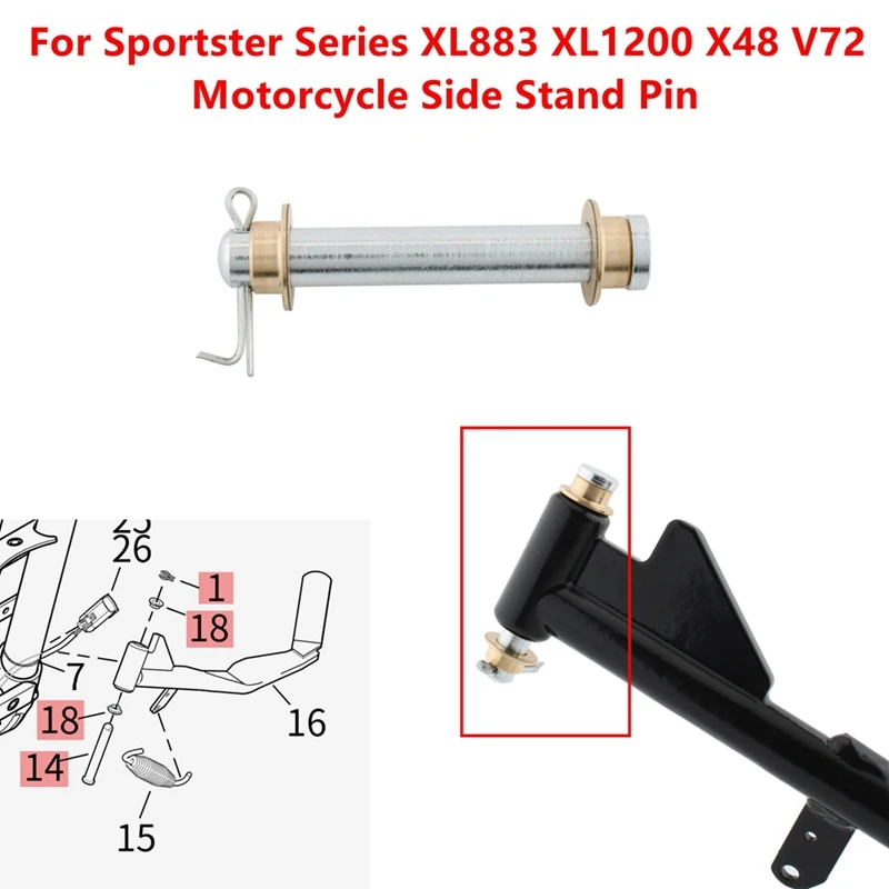 Super Sale Motorcycle Accessories Kickstand Screw Pin Side Stand Dowel Pin for Harley Sportster Series (XL883/X48/XL1200/V72)