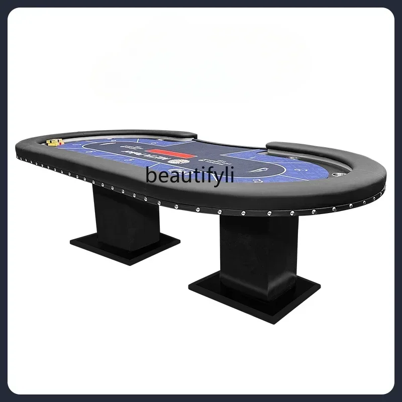 

Poker Table Suit High-End Card Table Club De Pu Suit with Chips and Seats Table Cover Supporting