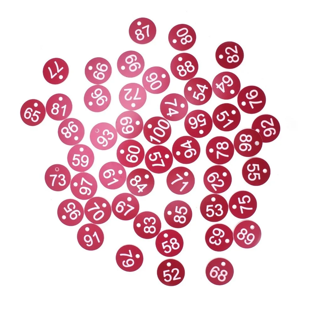 50Pcs ABS Hanging Mark Labels Circular Digit Multiple Color Options Livestock Sorting Tags Pigment Coating Durable