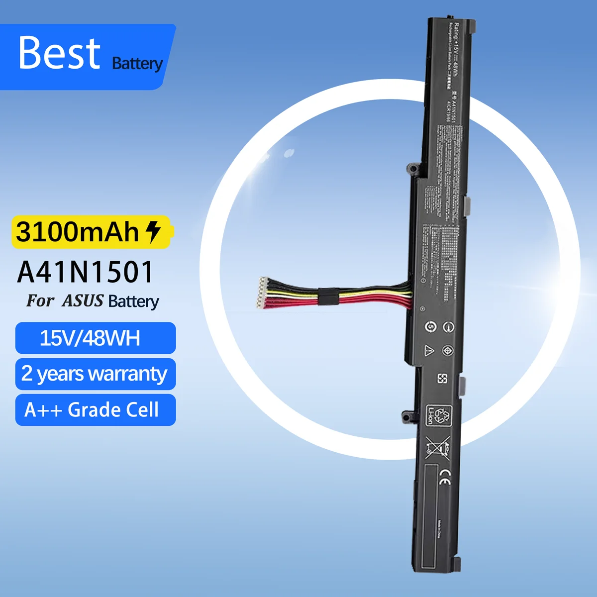 

A41N1501 Аккумулятор для ноутбука ASUS GL752JW GL752 GL752VL GL752VW N552 N552V N552VW N752 N752V N752VW N752VX A41LK9H