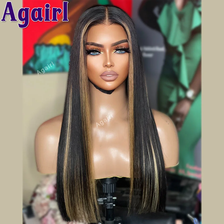 

1B/27 Highlight Blonde 13x6 13x4 Lace Frontal Wig Human Hair Brazilian Remy Pre Plucked 6x4 Lace Closure Straight Wigs for Women