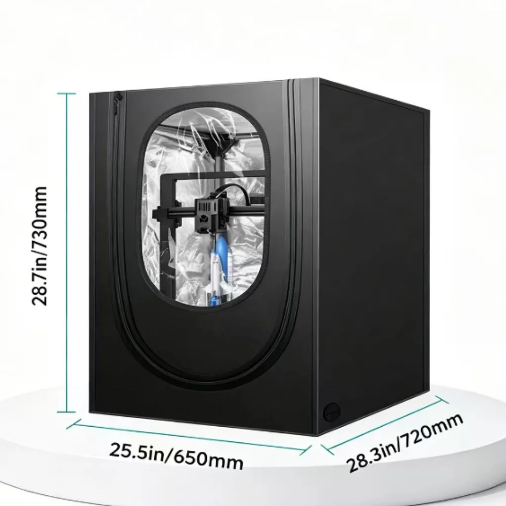 Thermal Enclosure Cover for 3D Printers Black 65x72x73cm Heat Retention Design to Prevent Filament Humidity Absorption