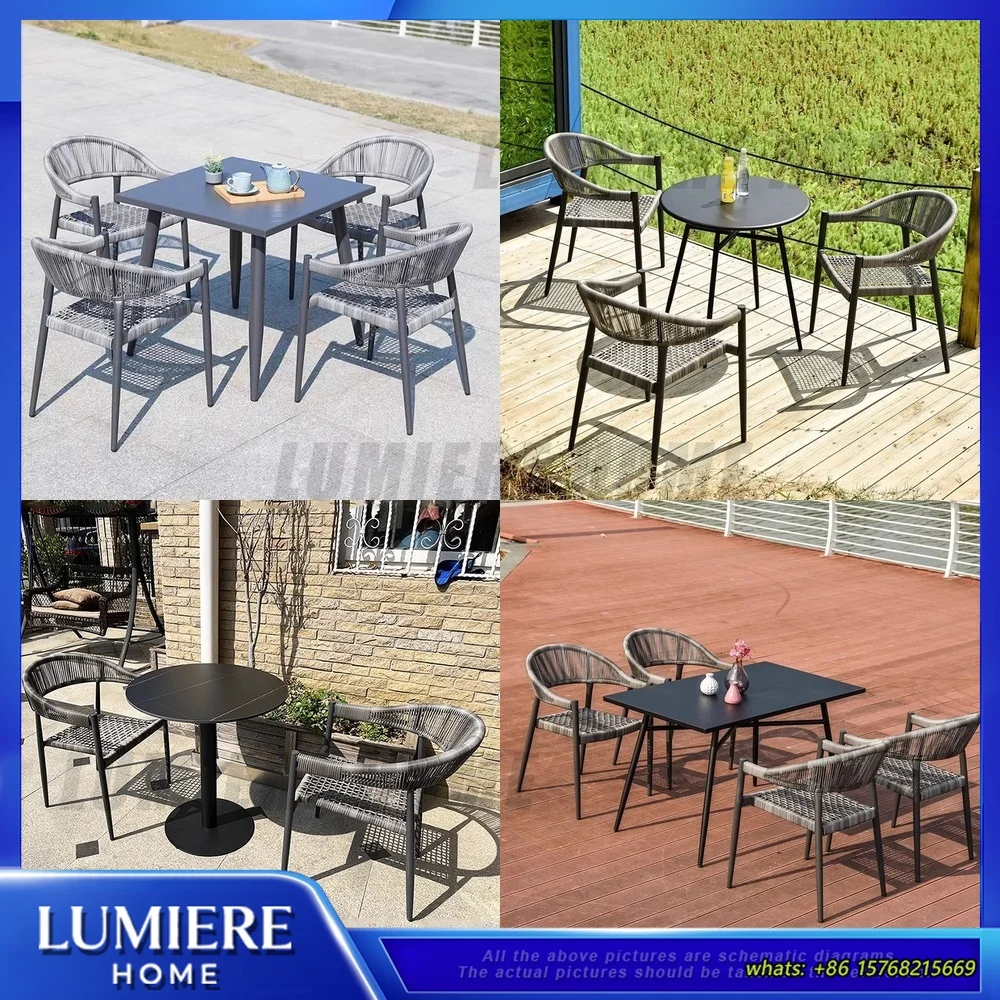 

Обеденный стул из ротанга для патио, уличный комплект садовой мебели для кафе-бистро для парка, виллы, легкие складные стулья на заднем дворе