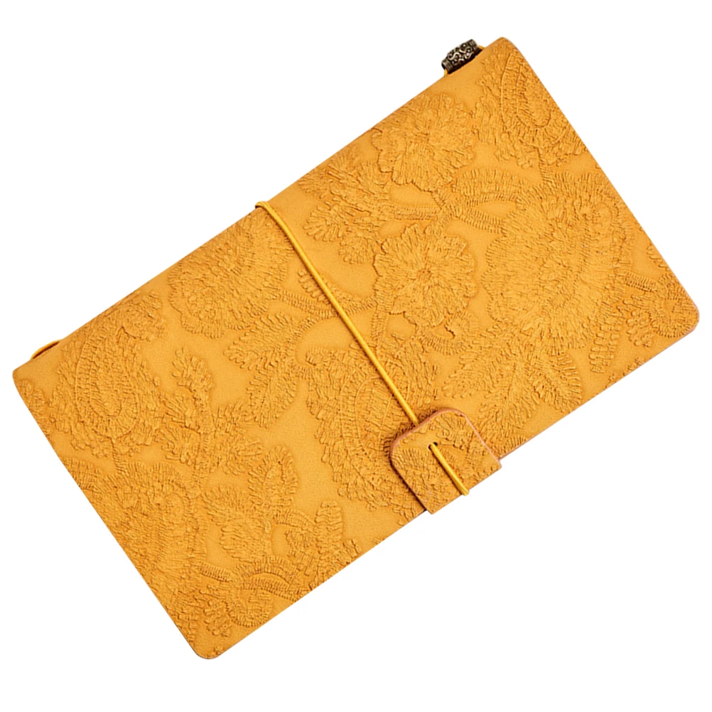 

Retro Embossed Notebook PU Cover Quality Paper Students Travelers Teachers Daily Journal Lightweight Notepad Girls