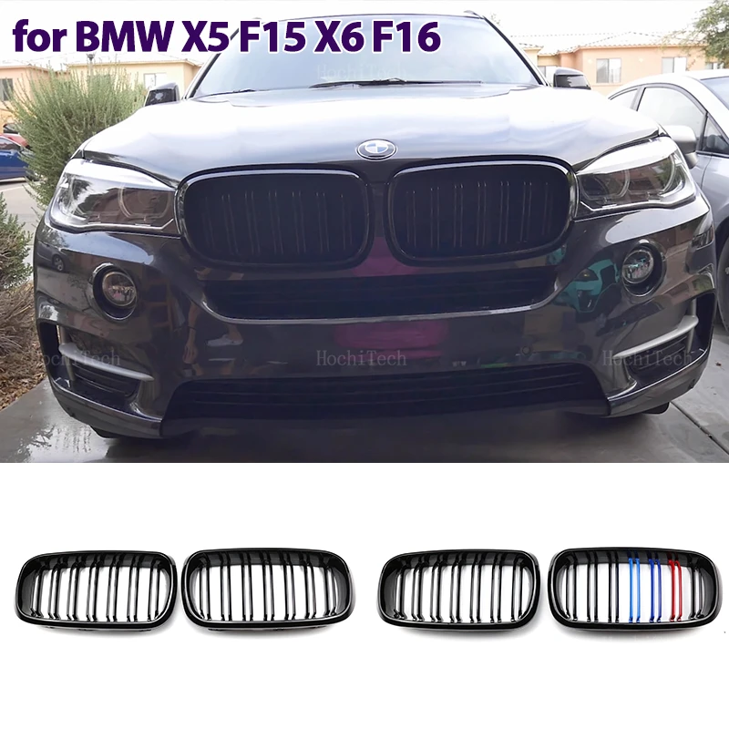 Front Kidney Grill Racing Grille Fit For BMW X5 F15 X6 F16 X5M F85 X6M F86 Car Accessories Replacement Part Double Slat