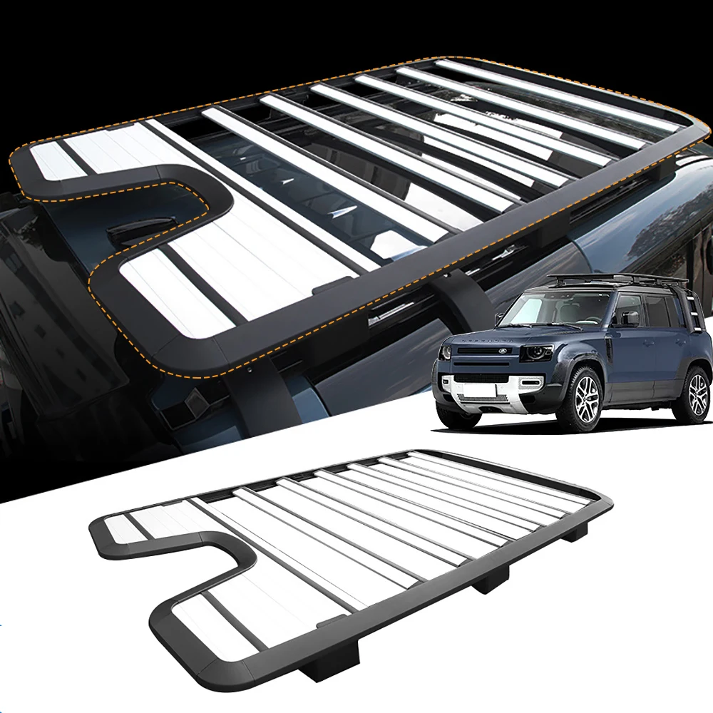 Aluminum alloy Roof Rack luggage Platform Tray Rooftop Luggage Rack Fits for land rover defender 90 110 2022 2023 Offroad 4x4