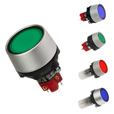 

DECA Progressive Alliance M22 одиночный круглый металлический кольцевой запираемый водонепроницаемый кнопочный переключатель LED6/12/24 R G B Y O W D16LAU1-1AB-5P