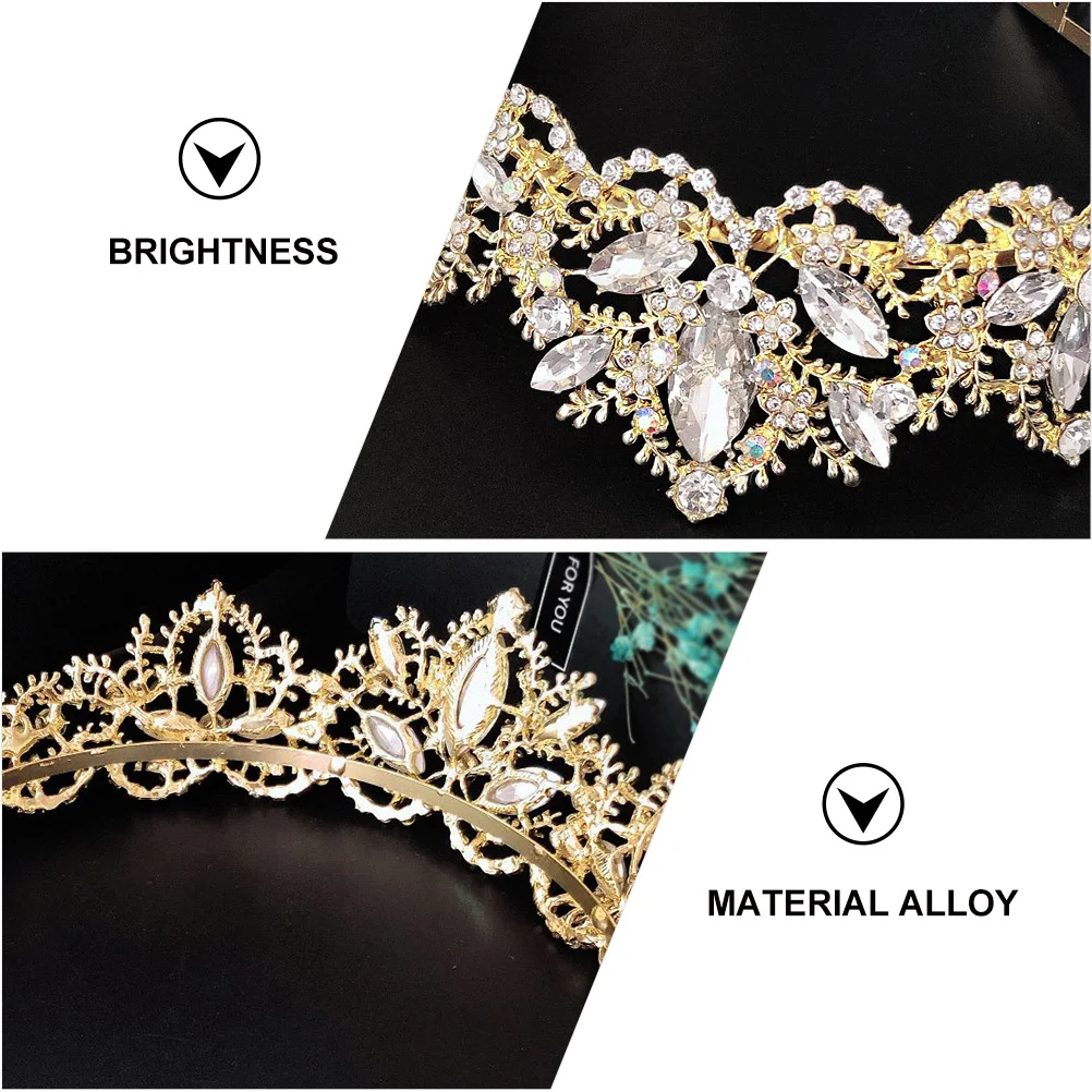 

Leaf Modeling Bride Headdress Bridal Crown Wedding Tiara Decor Durable Comfortable Non-Deforming Elegant Bridal Hair Accessories