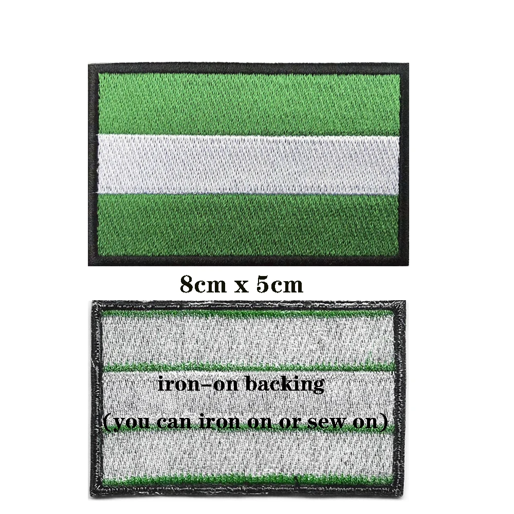 1PC Andalusian Flag Andalusia Armband Embroidered Patch Hook & Loop Or Iron On Embroidery Badge Cloth Military Stripe