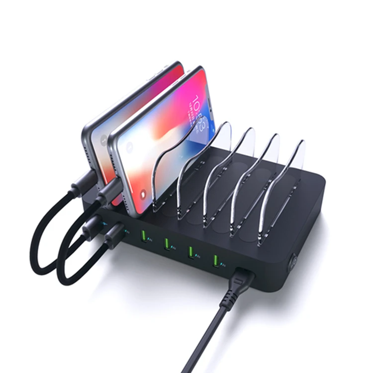 

Custom Home Office Desk Organizer Universal Multi Device Public Desktop 6 Port USB Multiple Cell Phone Tablet Charging Station