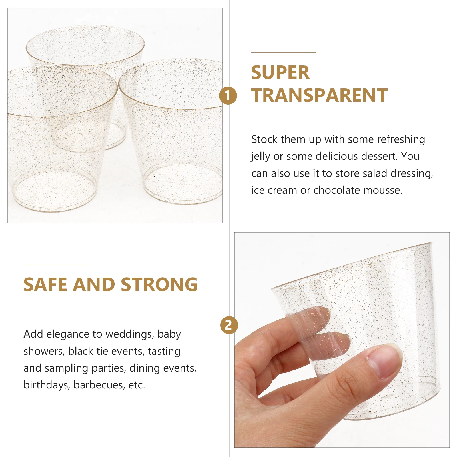 

25 Pcs Disposable Plastic Cups Clear Material Wide Mouth Design Suitable for Parties Banquets Home Use Beverage Holding
