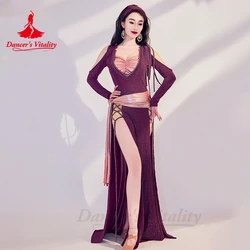 Belly Dance Robe Shabbi Dance Practice Clothing for Women Long Sleeves Baladi Performance Dress Oriental Belly Dancing Outfit