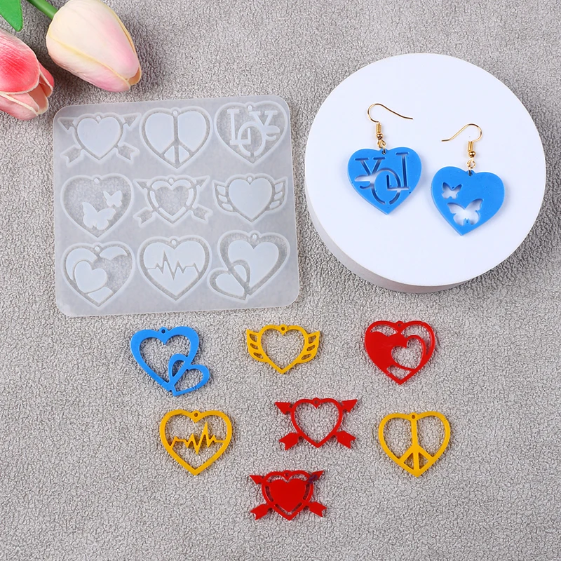 القرط قالب من السيليكون أرنب عيد الفصح البيض القلب الفطر زهرية أدوات القلعة DIY بها بنفسك قلادة المفاتيح القرط صنع المجوهرات #2