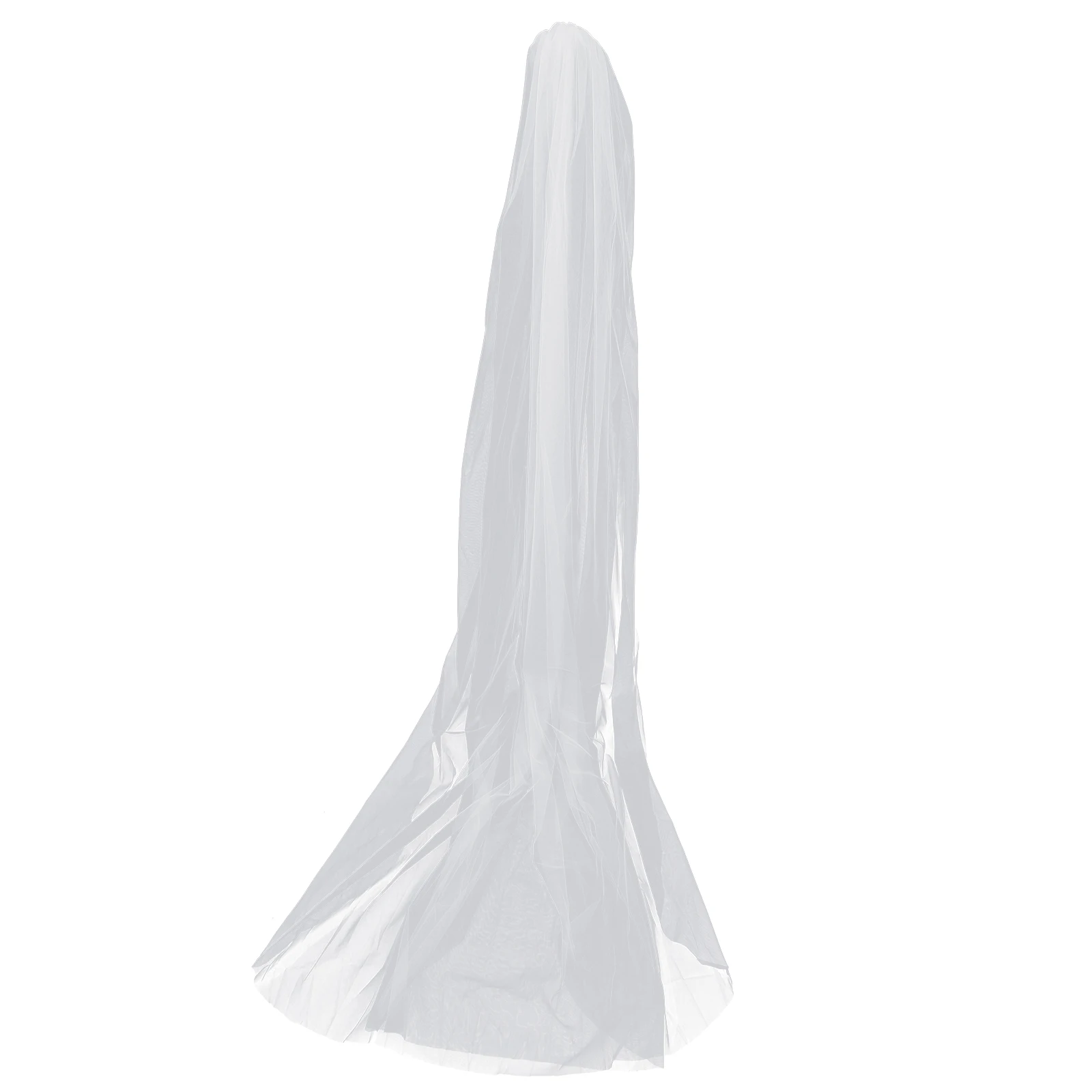 

3M Long Double Layer Wedding Floor Length Cathedral Chapel With Hair Comb Side Back Headpiece For Bride Ivory Bridal Veil Long