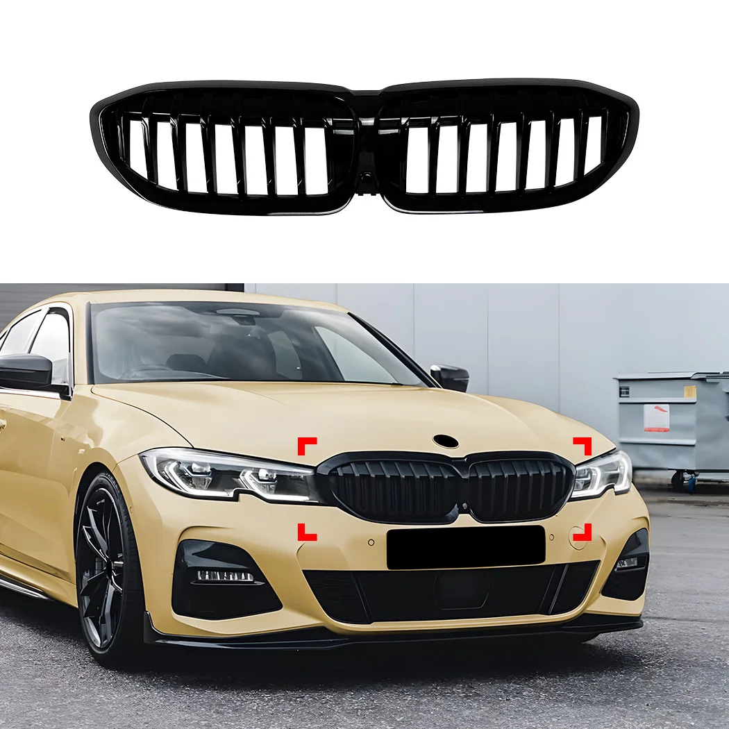

Подходит для тюнинга BMW 3 серии G20 G21 G28 (до 2019-2022 гг.) — комплект решетки радиатора в стиле China Grid (однолинейный)