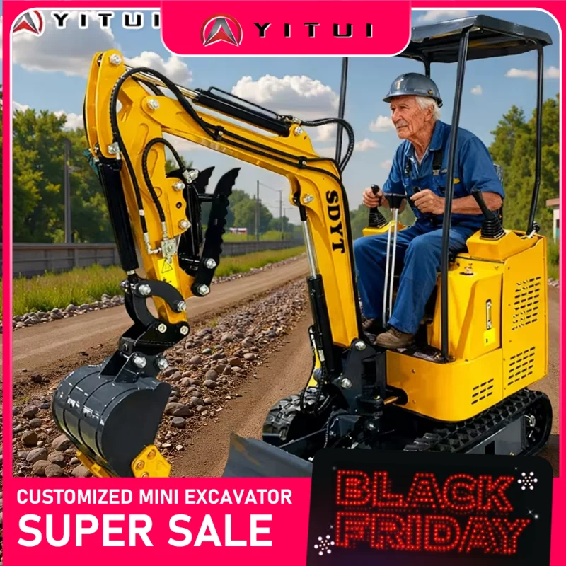 

2025 New 1.5 Ton Mini Excavator Crawler Type Small Digging Machine for Home Use & Commercial Construction Customized