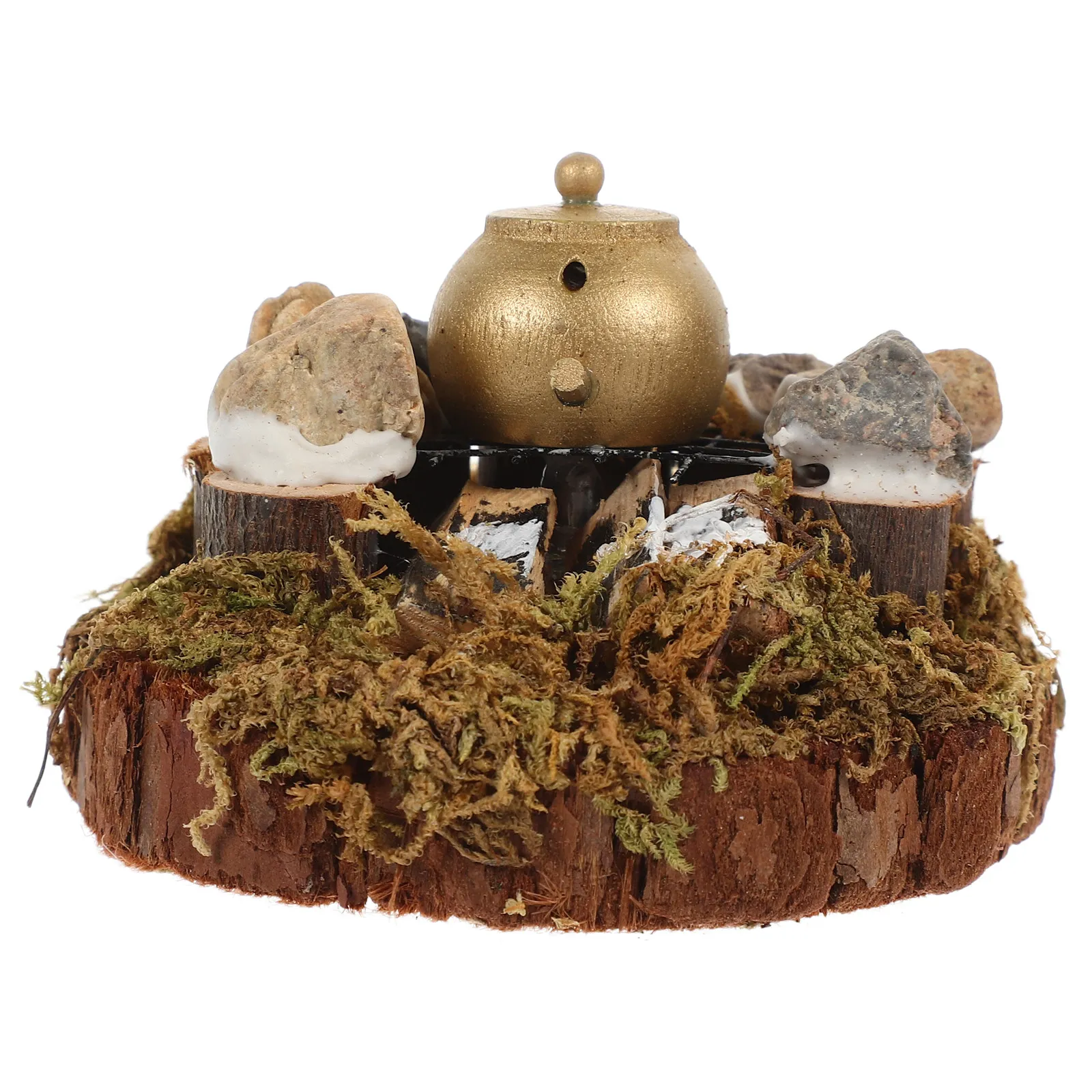 

Miniature Wooden Stove for Dollhouse Accessories Micro Landscape Decor Mini Garden Scene Ornament Tiny Home Kitchen Fireplace