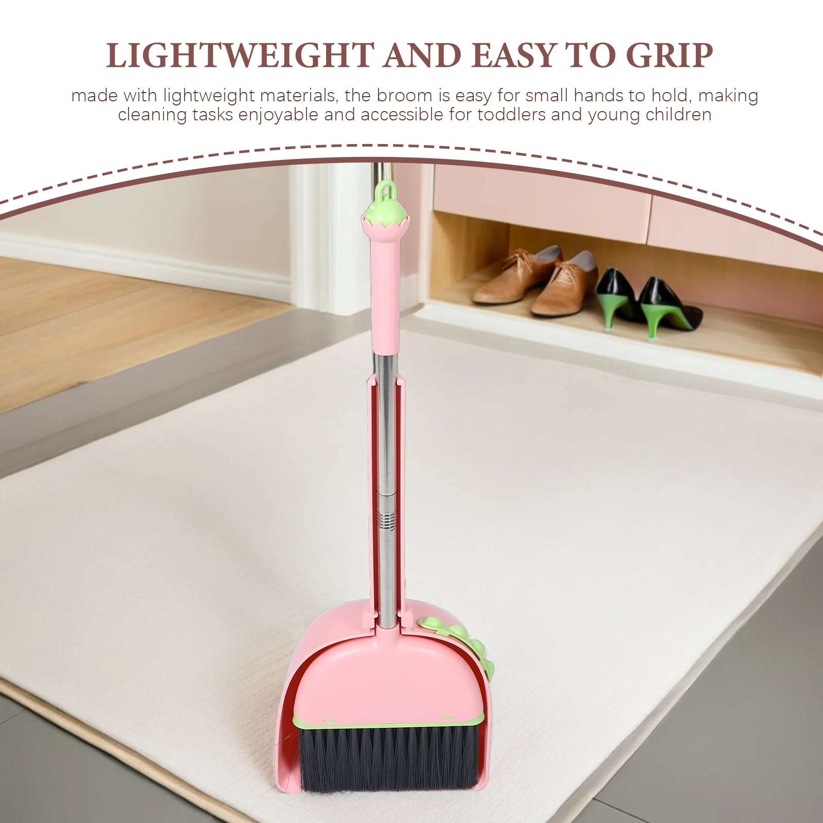 1Set Mini Broom with Dustpan Kids Cleaning Tools Toddler Approved Safe Design Encourages Responsibility Family Chores Engagement