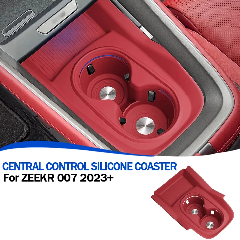 

Для ZEEKR 007 GT 2024 + подлокотник с центральным управлением, нескользящий держатель для стакана с водой, силиконовая подставка для воды, аксессуары для интерьера автомобиля