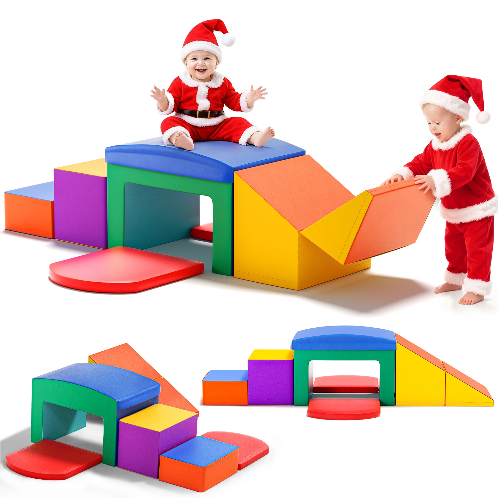 Schaumstoff-Bausteine, Lernspielzeug, 6, riesige Schaumstoffsteine, Schloss-Bauspiel für Kleinkinder, 1–3 Jahre, für drinnen und draußen, Spielplatz-Spielzeug