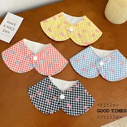 Pet Dog Cat Saliva Towel INS Plaid Cute Bow Scarf Pure Cotton Comfortable Teddy Bear Accessory Cat Accessories Bow Ties for Dogs