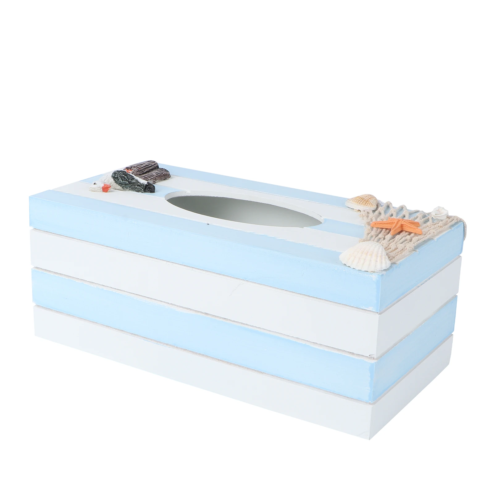 

Mediterranean Tissue Box Home Decoration Dispenser Car Style Case Container Wooden Desktop Living Room