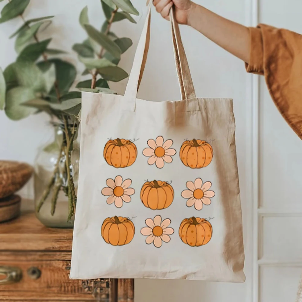 Comfort Colors Vintage Floral Pumpkin Tote Bags Retro Pumpkin Handbag Cute Womens Handbag for Fall Retro Halloween Bags Fall Bag