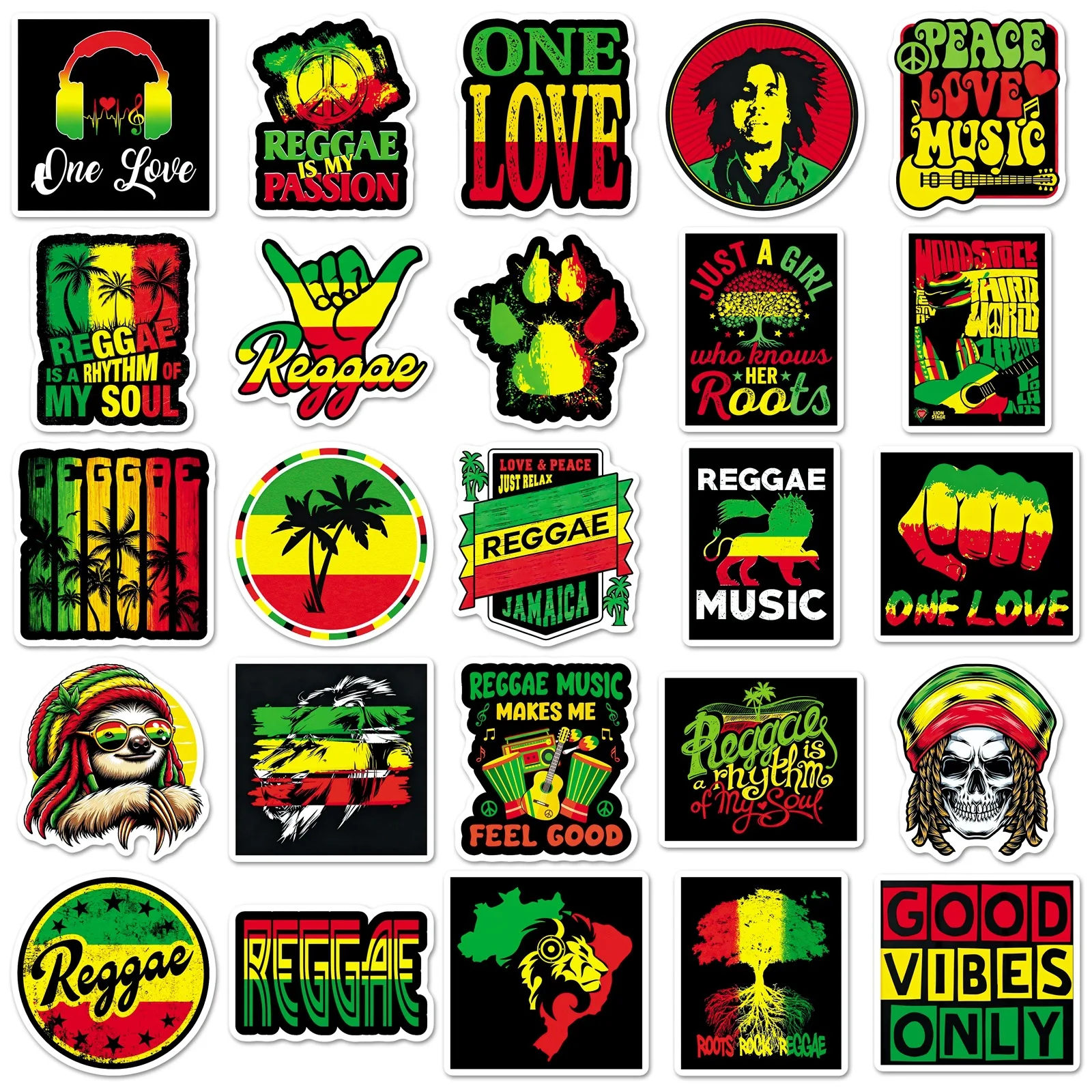 50pcs Reggae Cool Trendy Music Art Computer Mobile Phone Stationery Stickers - view 4