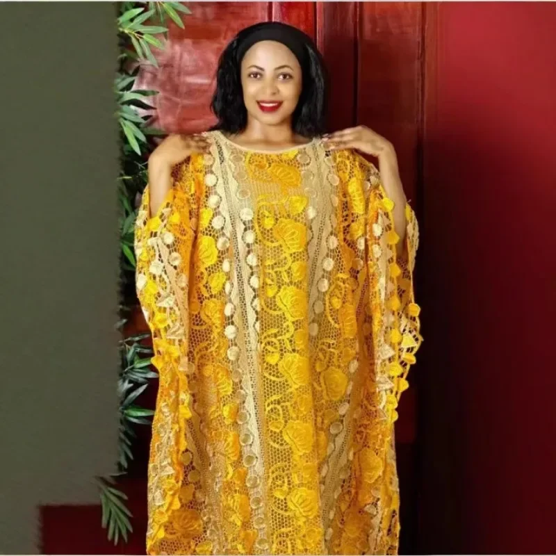 2025 African Dresses for Women Traditional Africa Clothing Dashiki Ankara Lace Gown Abayas Robe Muslim Kaftan Maxi Long Dress