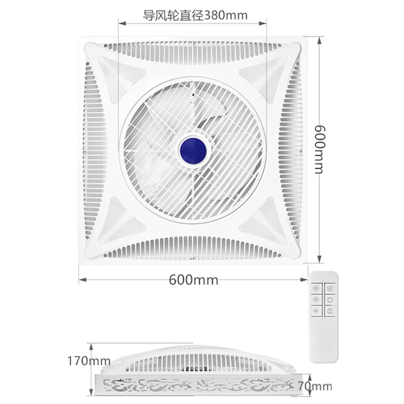 Decken umlauf ventilator Dach eingebettet Decken ventilator Gipskarton platte integrierte Decken ventilator Fernbedienung stumm