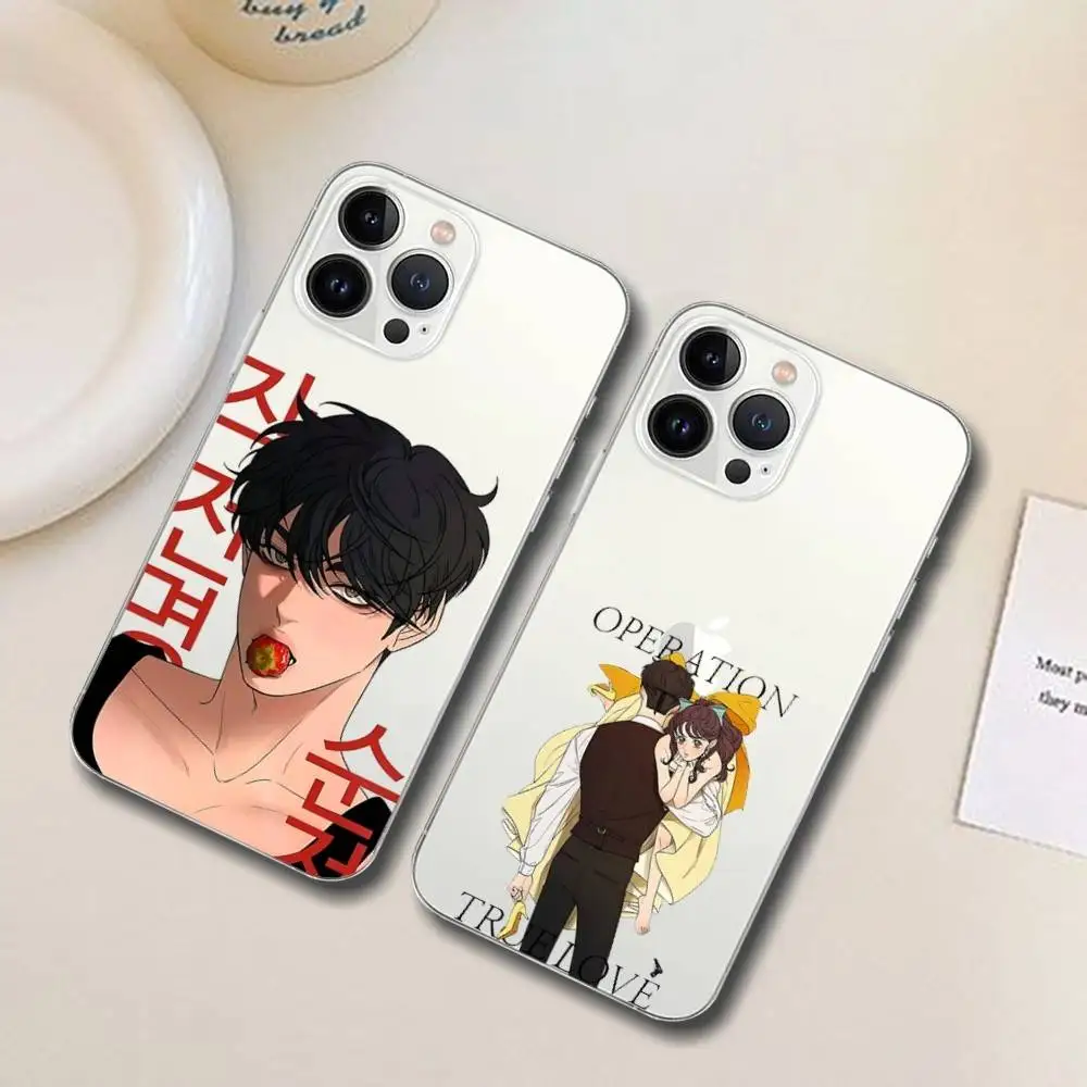 حافظة هاتف Operation True Love شفافة لهاتف آيفون 16 15 11 13pro Max 14Plus X Xr Xs Max 12 mini - غطاء شفاف