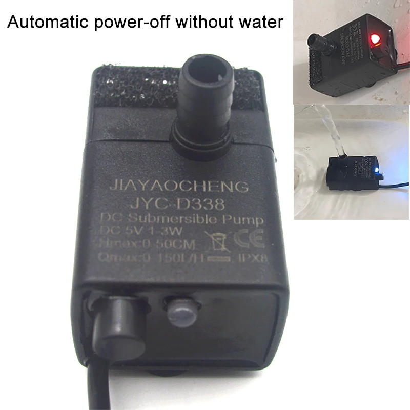 Ultra Quiet USB Aquarium Fish Tank Filtration Pump Mini Pet Fountain Submersible Adjustable Flow Water Circulation Pump 5V gallery 2