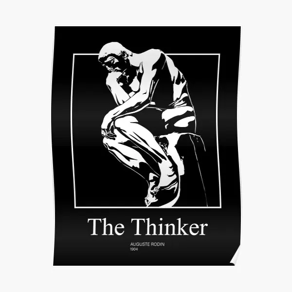 Póster de The Thinker By Rodin, arte de pared divertido, impresión de decoración moderna, Mural de habitación, imagen Vintage sin marco