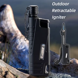 Outdoor Retractable 360° Flexible Lighter Jet Flame Windproof Inflatable Butane Gas Camping Gadgets Portable Smoking Accessories