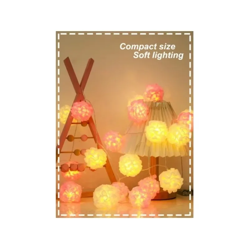 زهرة الكرة سلسلة أضواء 1.5 متر 10LED في الهواء الطلق جو المنزل مصابيح حفلات لغرفة النوم الزفاف حديقة عطلة غرفة الديكور #3