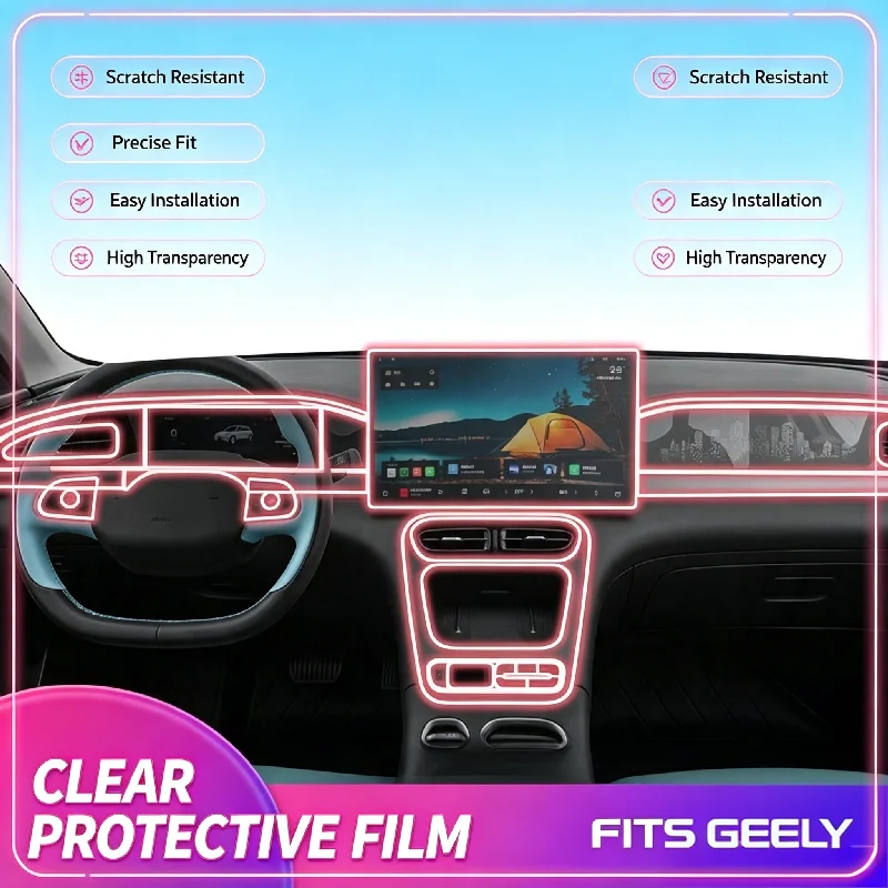 For25 models of Geely Wish car accessories interior modification central control screen transparent anti-scratch protection film