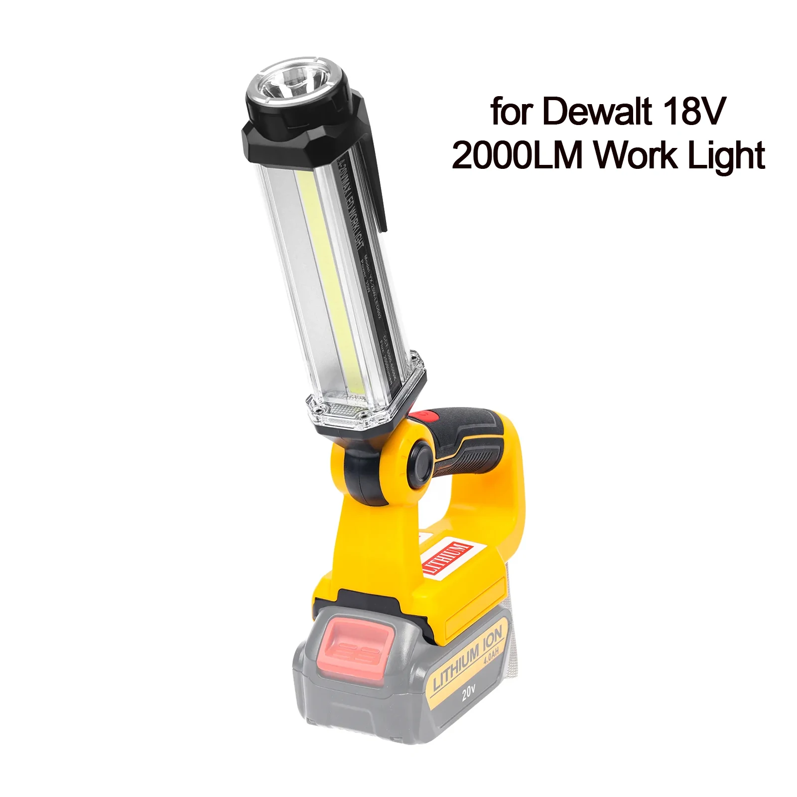 

18V Work Light LED for Dewalt Horizontal Down Lamp 35W with USB Emergency Lights 2000LM