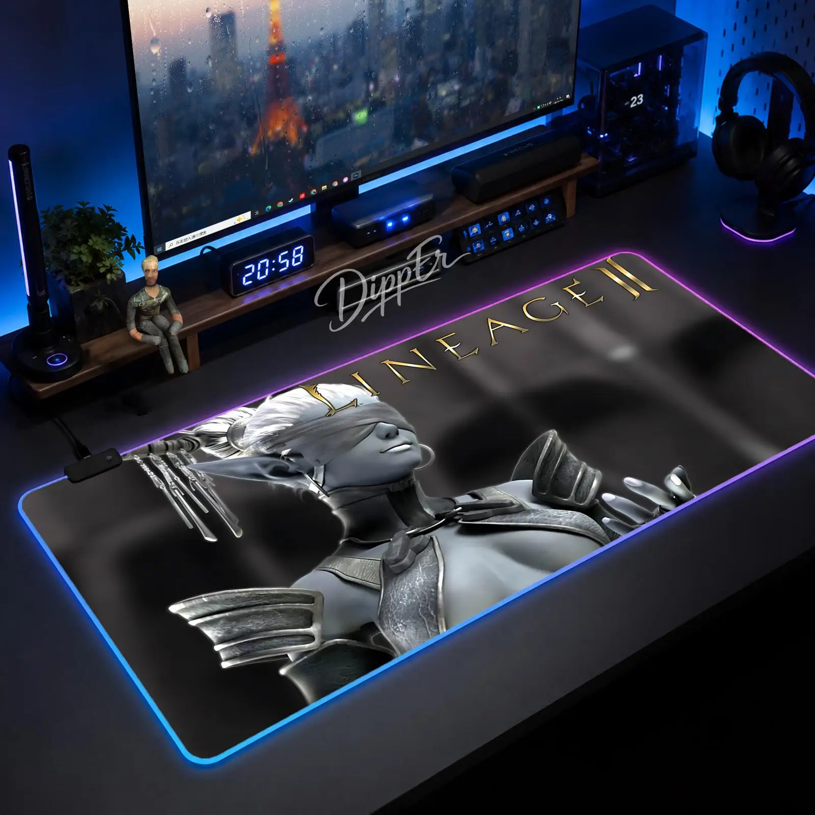 

A-Lineage 2 Mouse Pad Large Size LED Glowing Table Pad XXL Gaming Non-slip Rubber Mat With Backlight