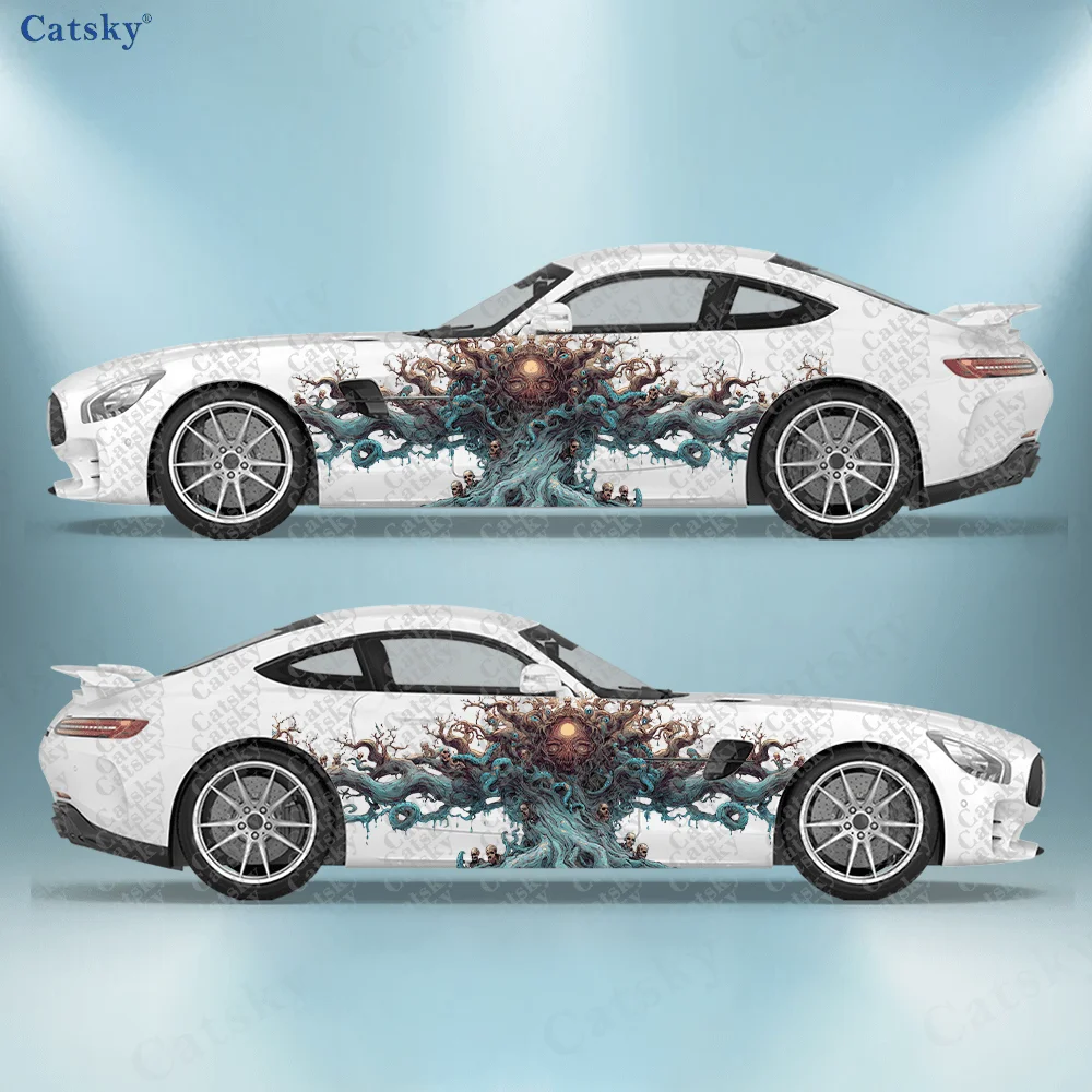 Autocollants de voiture Tree Monster, 2 pièces, durables, résistants à la décoloration, améliorent la beauté de votre véhicule avec un design artistique en vinyle.