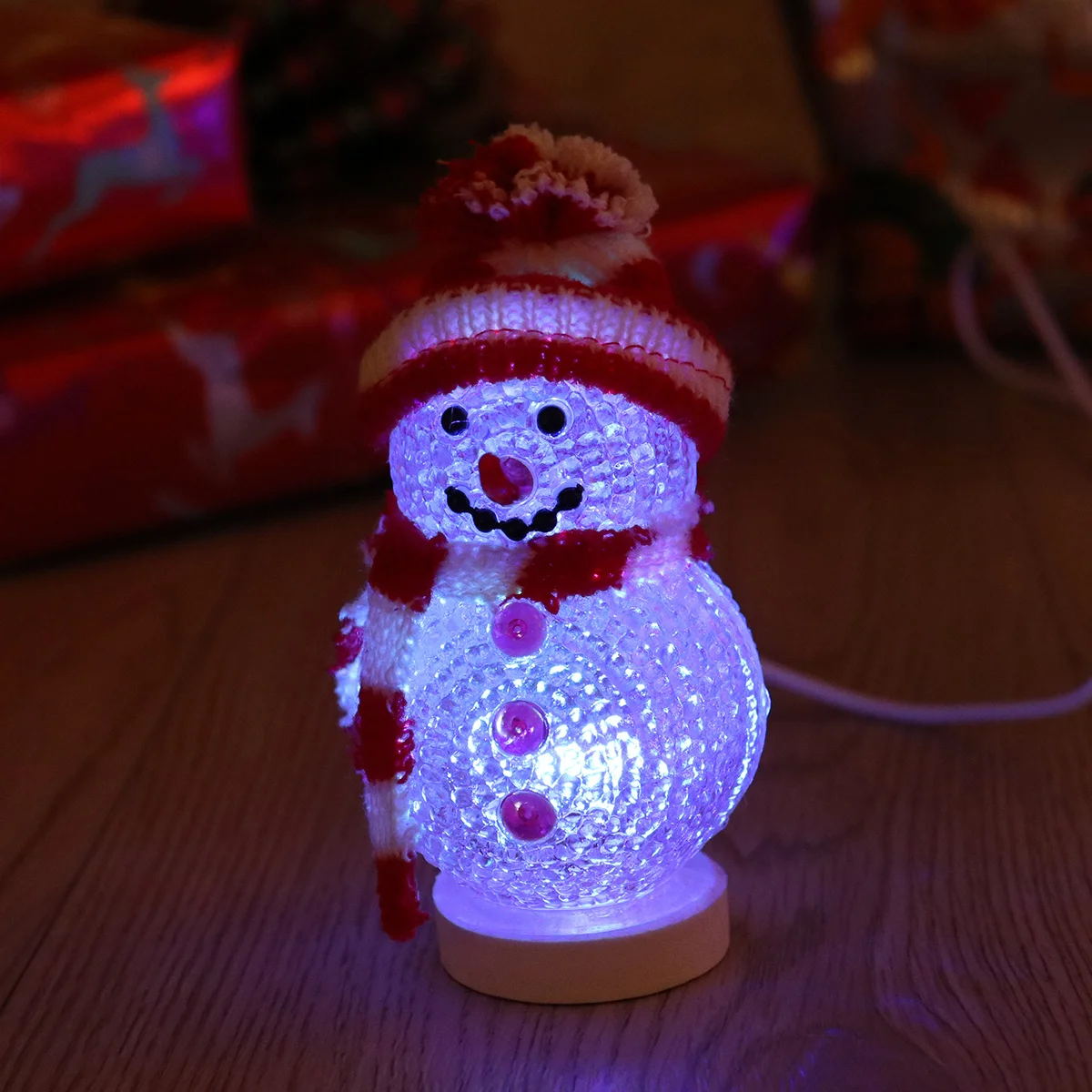 

Rgb Flashing Christmas Snowman LED Night Light USB Red and White Table Lamp for Bedroom Decorative Bedside Home