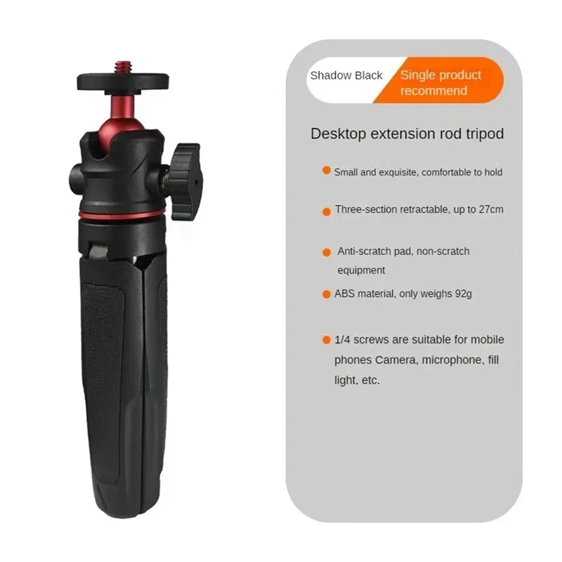 Мини-настольный штатив, ручной кронштейн для фотосъемки с гибкой шаровой головкой, винтовое крепление 1/4 дюйма для Gopro Pocket 3-WMAN