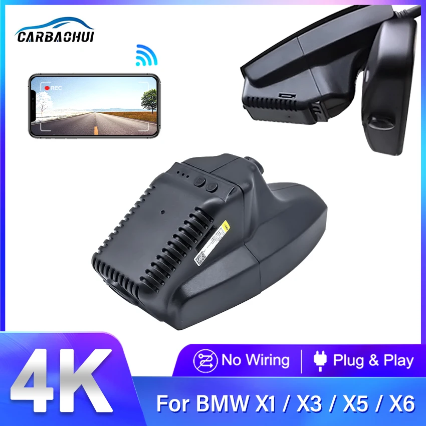 4K DVR WiFi Plug and Play Car Dash Cam Control APP Wifi Camera UHD 2160P For BMW X1 X3 X5 E61 E60 E81 E82 E87 E88 E90 2004-2015