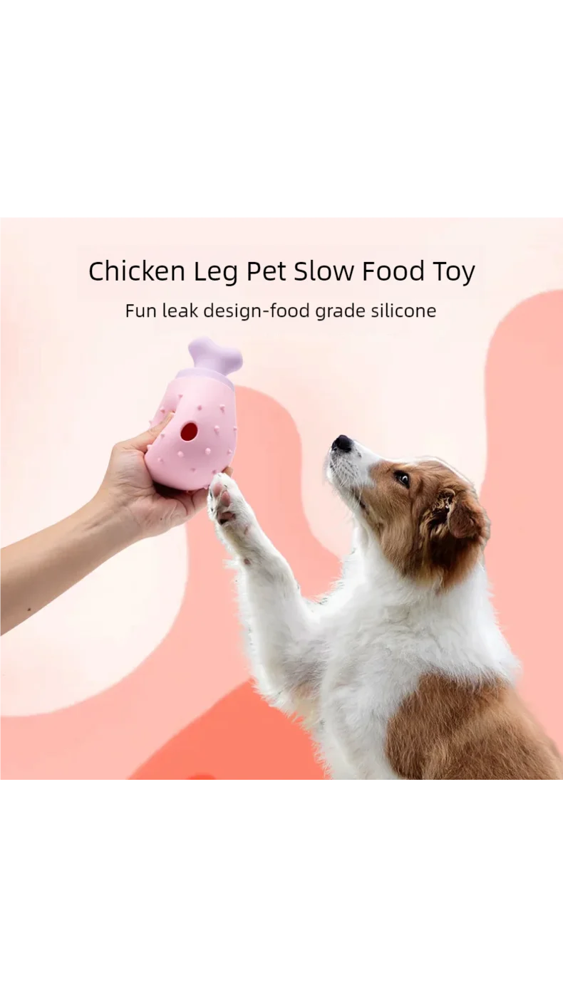 Silicone pet food vazamento brinquedo, mastigar alimentos vazamento talheres, resistente ao desgaste e alívio do estresse, pet moagem brinquedo, novo