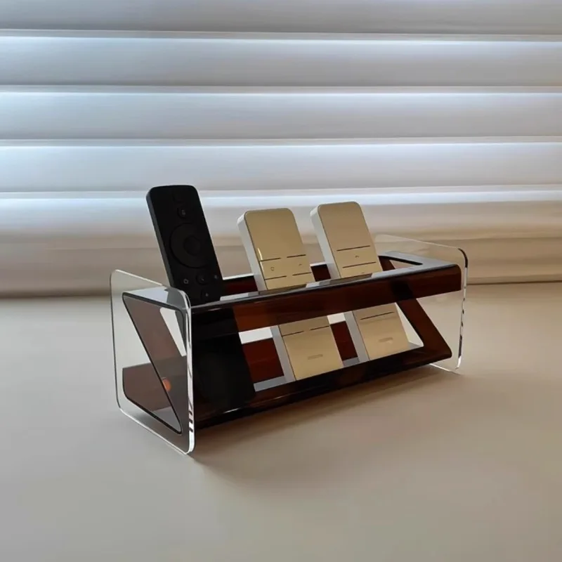 

Acrylic Remote Control Bracket Multi-function Desktop Holder Organizer Sofa Mobile Phone Remote Control Rack Clear Display Box