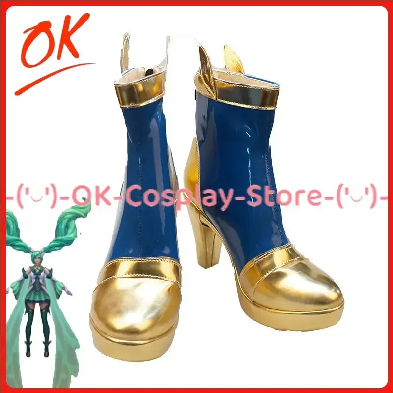 [Customized Size] L.O.L Sona Cosplay Shoes Game Roleplay Costume Prop Halloween Carnival Party Boots PU Leather